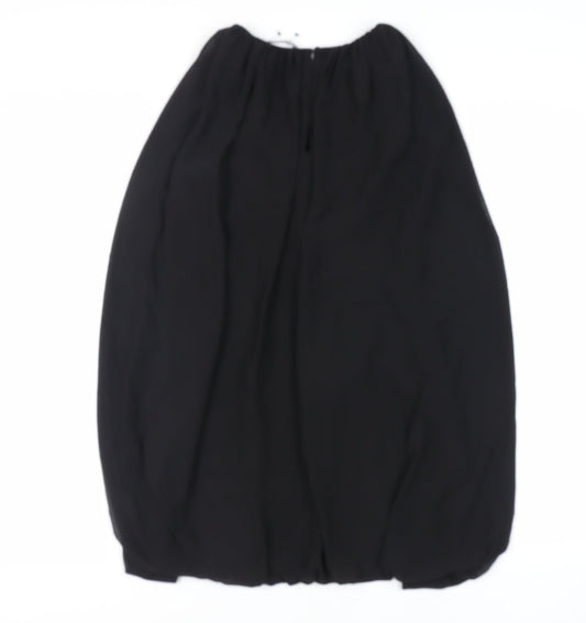 Zara Womens Black Polyester Mini Size S Round Neck Button - Layered