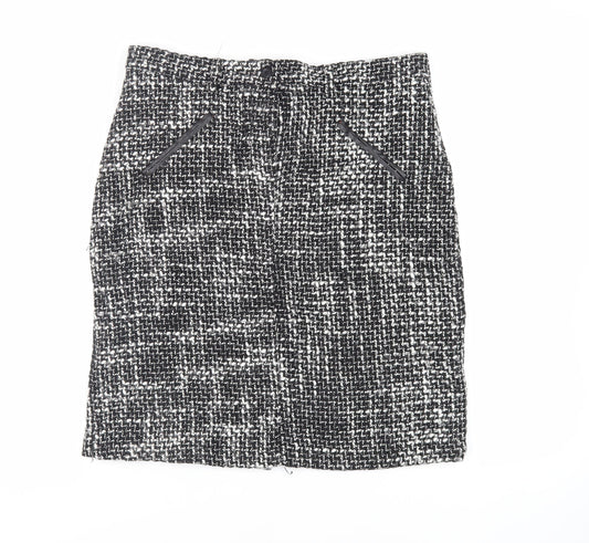 Roberto Celli Womens Black Acrylic Straight & Pencil Skirt Size 16 Zip