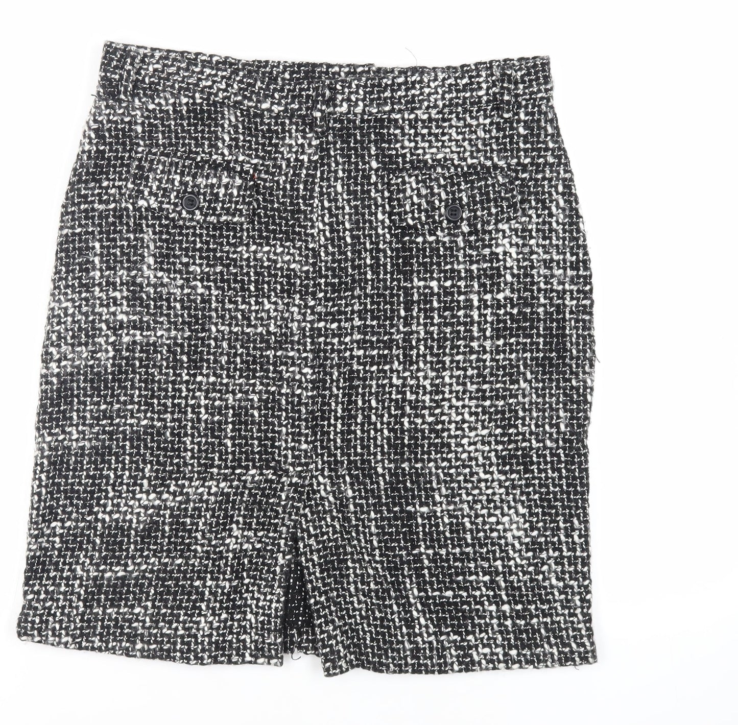 Roberto Celli Womens Black Acrylic Straight & Pencil Skirt Size 16 Zip