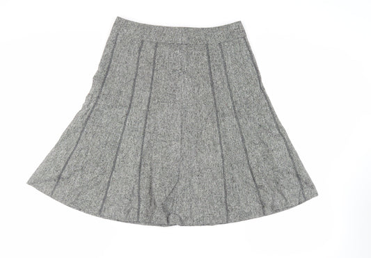 Platform Womens Grey Polyester Flare Skirt Size 12 Zip - Lined