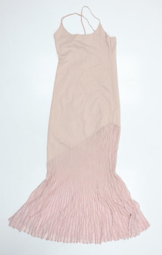 Zara Womens Pink Viscose Mermaid Size M Boat Neck