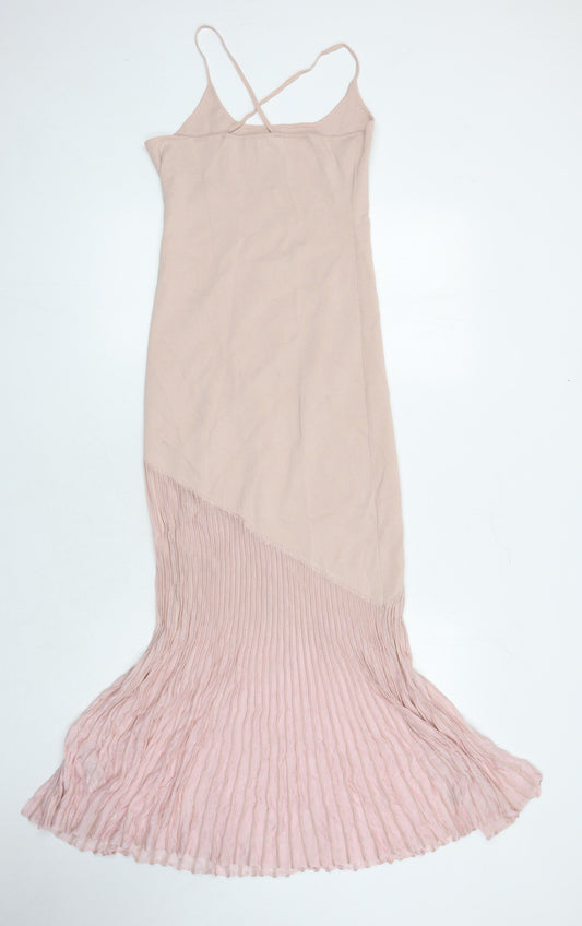 Zara Womens Pink Viscose Mermaid Size M Boat Neck