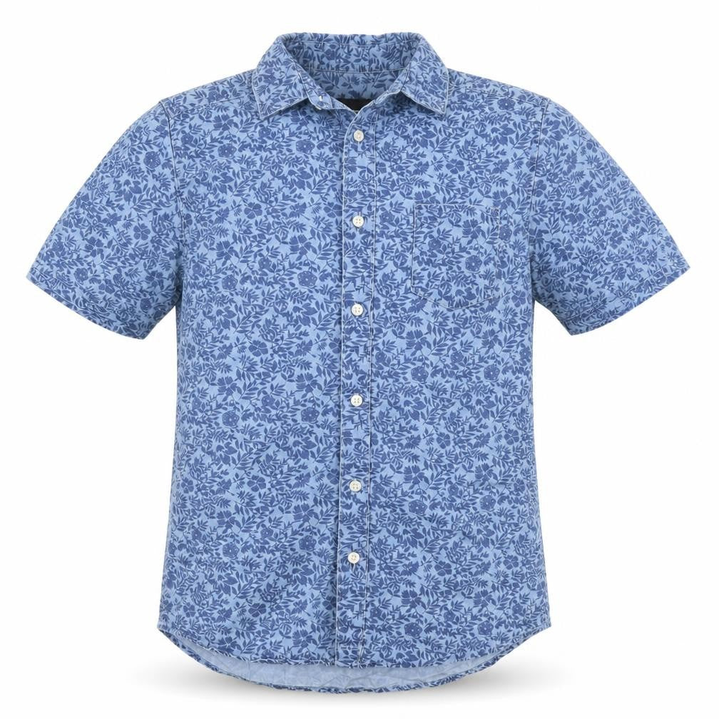 Burton Mens Blue Floral Cotton Button-Up Size XS Collared