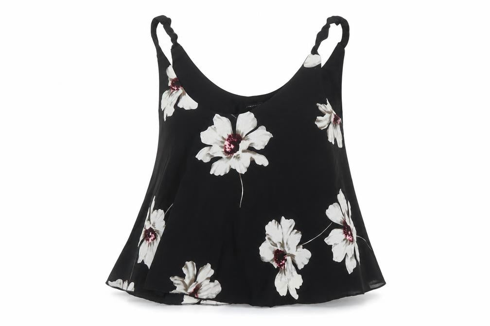 Urban Mist Womens Multicoloured Floral Viscose Camisole Blouse Size L Round Neck