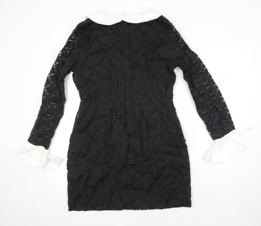 Millie Mackintosh Womens Black Polyester Shift Size 14 Collared