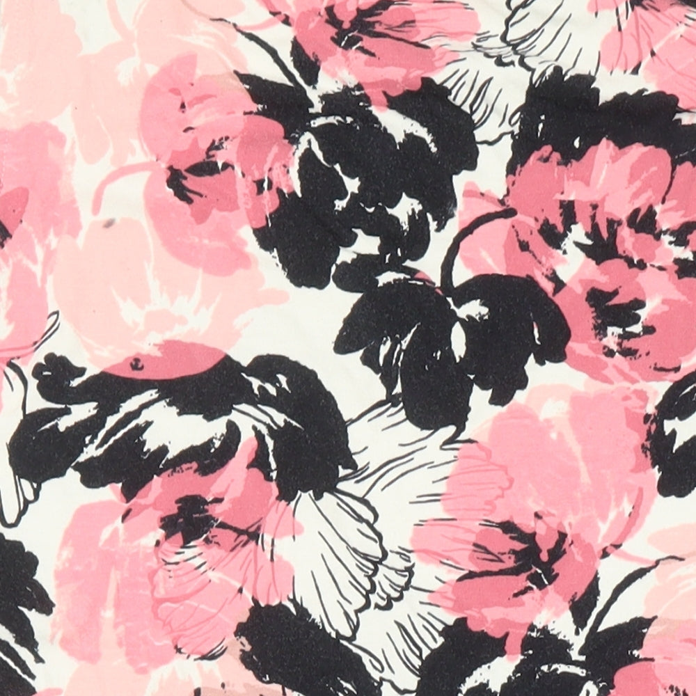 Dorothy Perkins Womens Multicoloured Floral Cotton Fit & Flare Size 18 Boat Neck