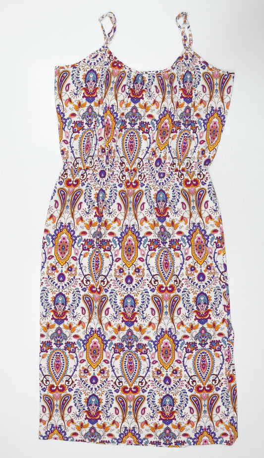 South Womens Multicoloured Paisley Polyester Maxi Size 18 Round Neck Pullover