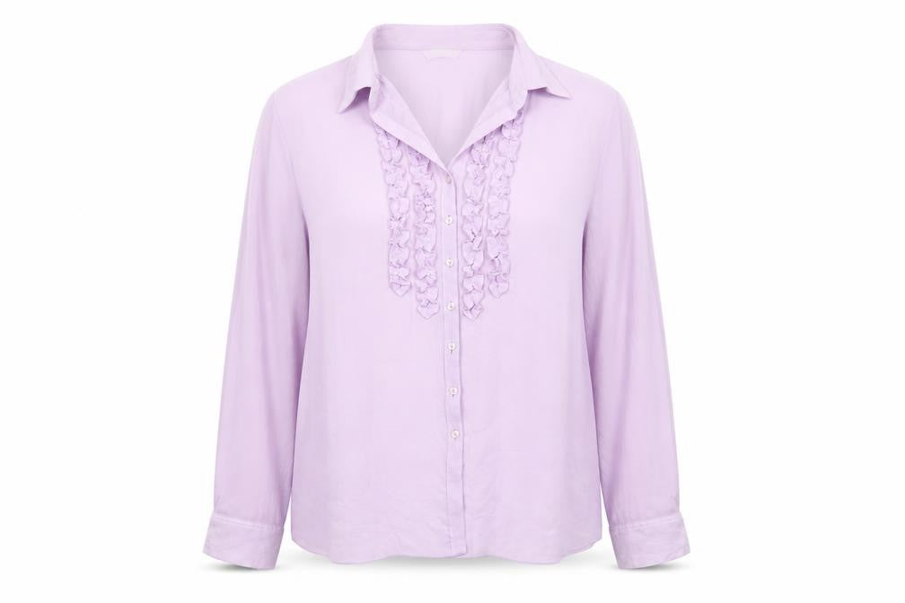 Marks and Spencer Womens Purple Polyester Basic Button-Up Size 16 Collared
