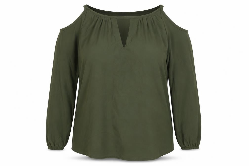 Select Womens Green Polyester Basic Blouse Size 18 Round Neck