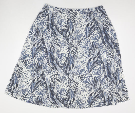 Poppy Womens Blue Geometric Polyester Maxi Skirt Size 26