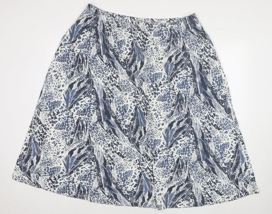 Poppy Womens Blue Geometric Polyester Maxi Skirt Size 26