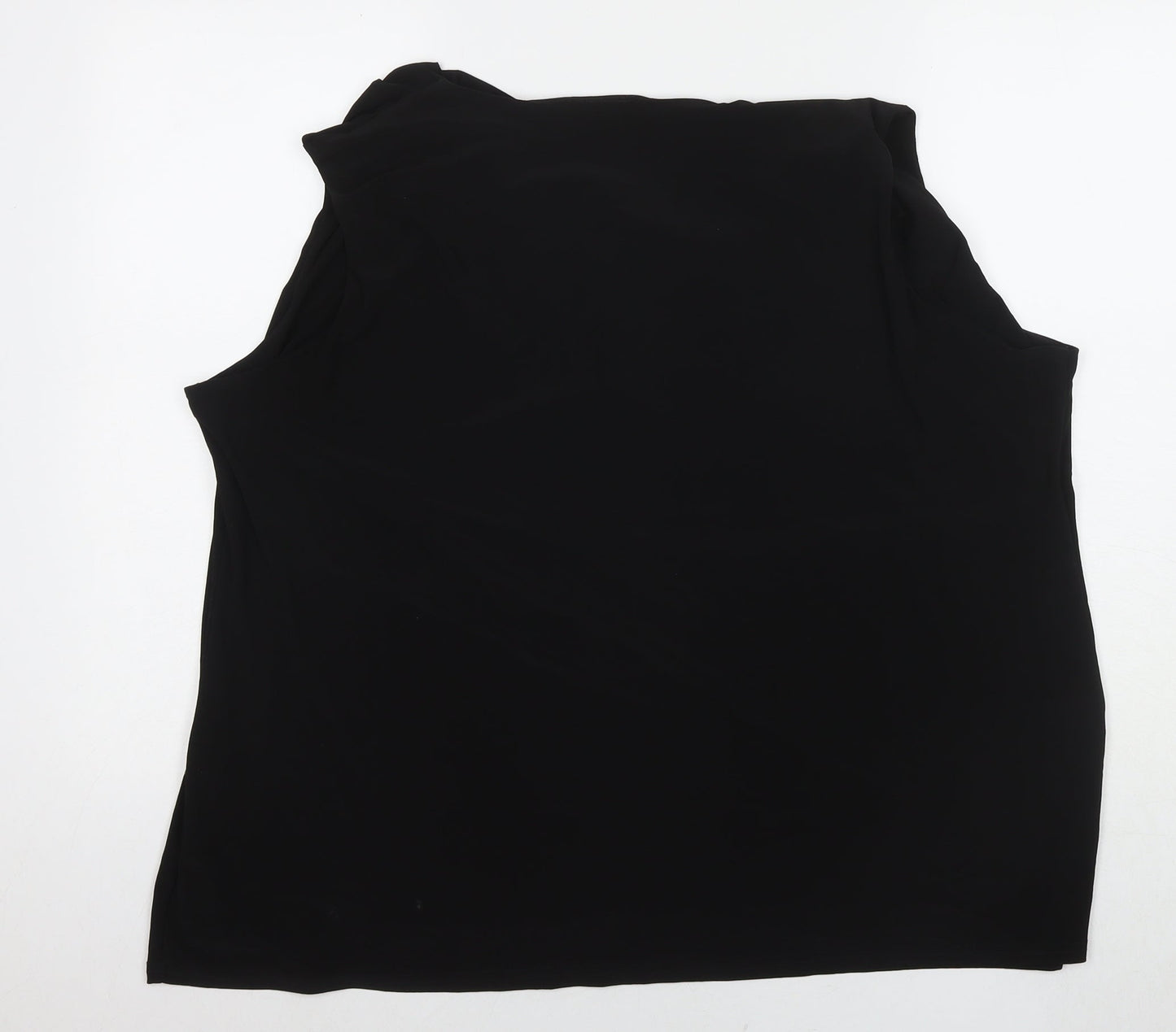 Nightingales Womens Black Polyester Basic Tank Size 30 Round Neck - Beaded Detail