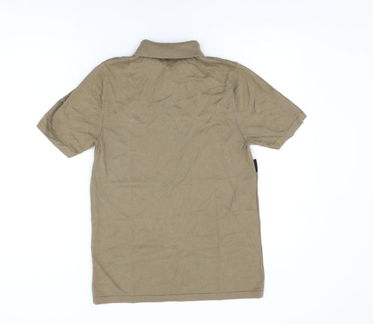 NEXT Mens Beige Polyester Polo Size S Collared Button