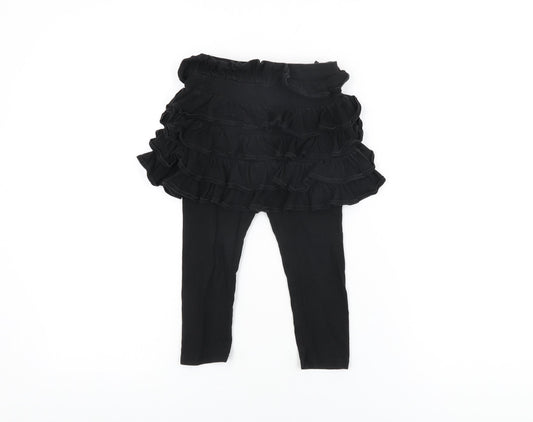 Gap Girls Black Cotton Pedal Pusher Trousers Size 3 Years Regular Pullover