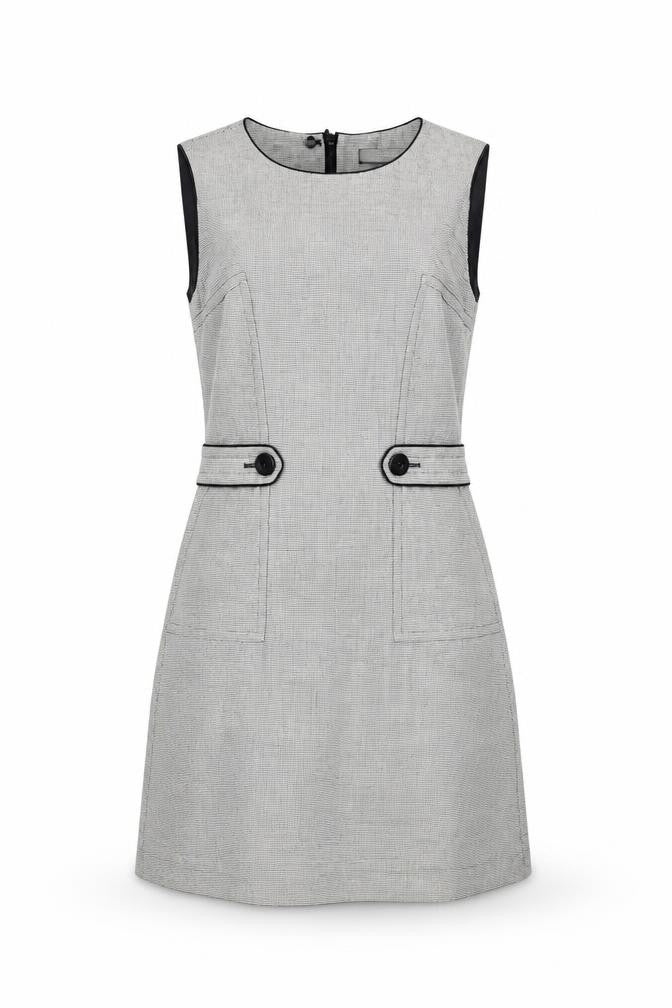Next Womens Grey Polyester Shift Size 6 Round Neck Zip