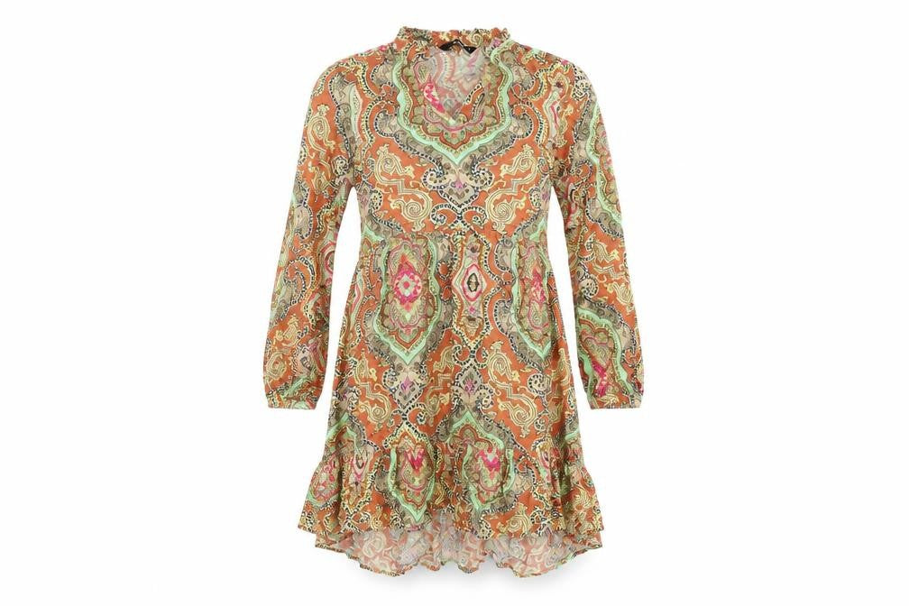 Only Womens Multicoloured Geometric Viscose Shift Size 6 V-Neck Pullover