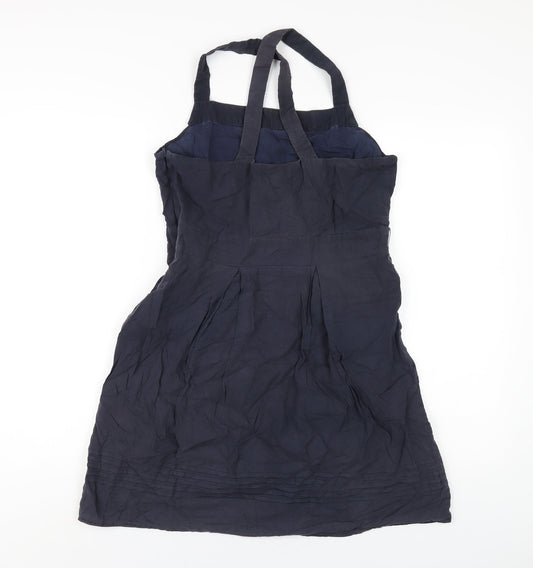 Max Womens Blue Cotton A-Line Size 10 Square Neck Zip