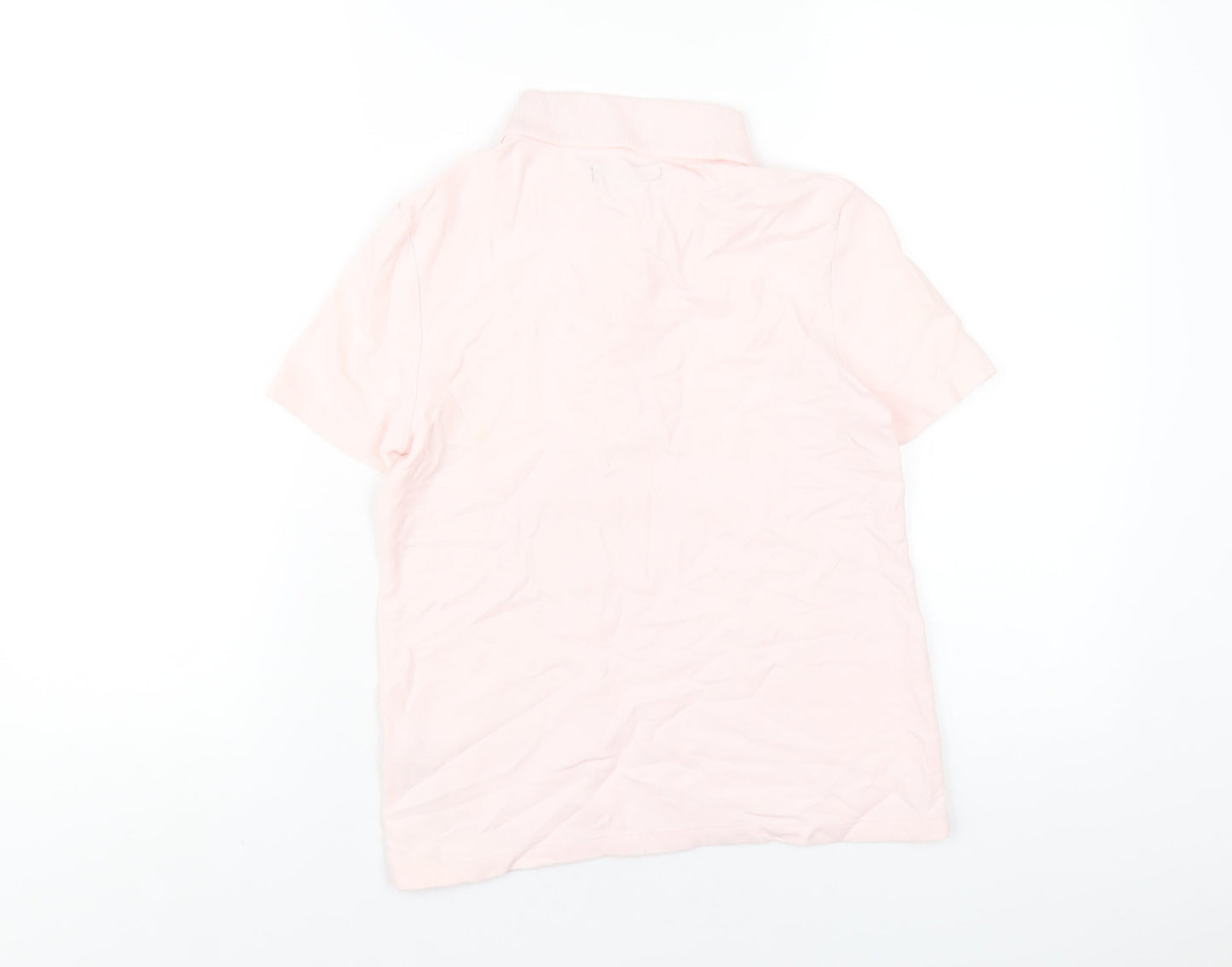 Marks and Spencer Womens Pink Cotton Basic Polo Size 6 Collared