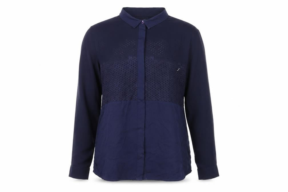 Womens UK Size 10 French Connection Blue Polyester Button-Up