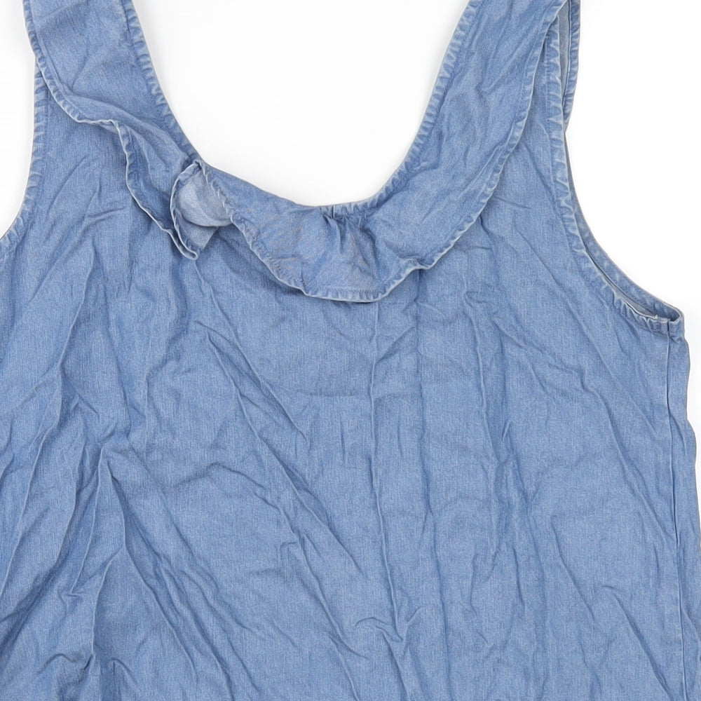 Gap Womens Blue Lyocell Basic Tank Size S Scoop Neck