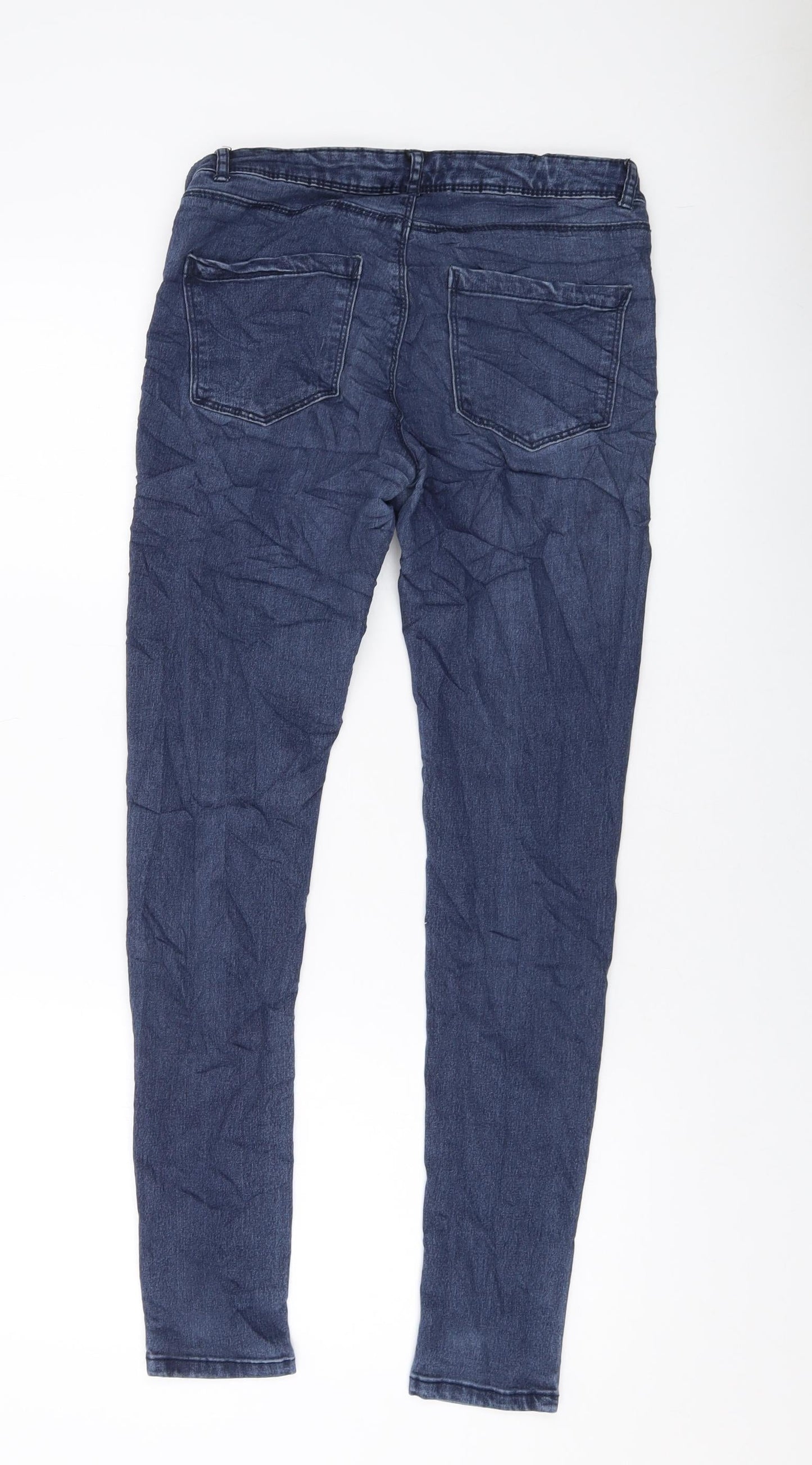 VERO MODA Womens Blue Cotton Skinny Jeans Size 28 in L29 in Regular Button