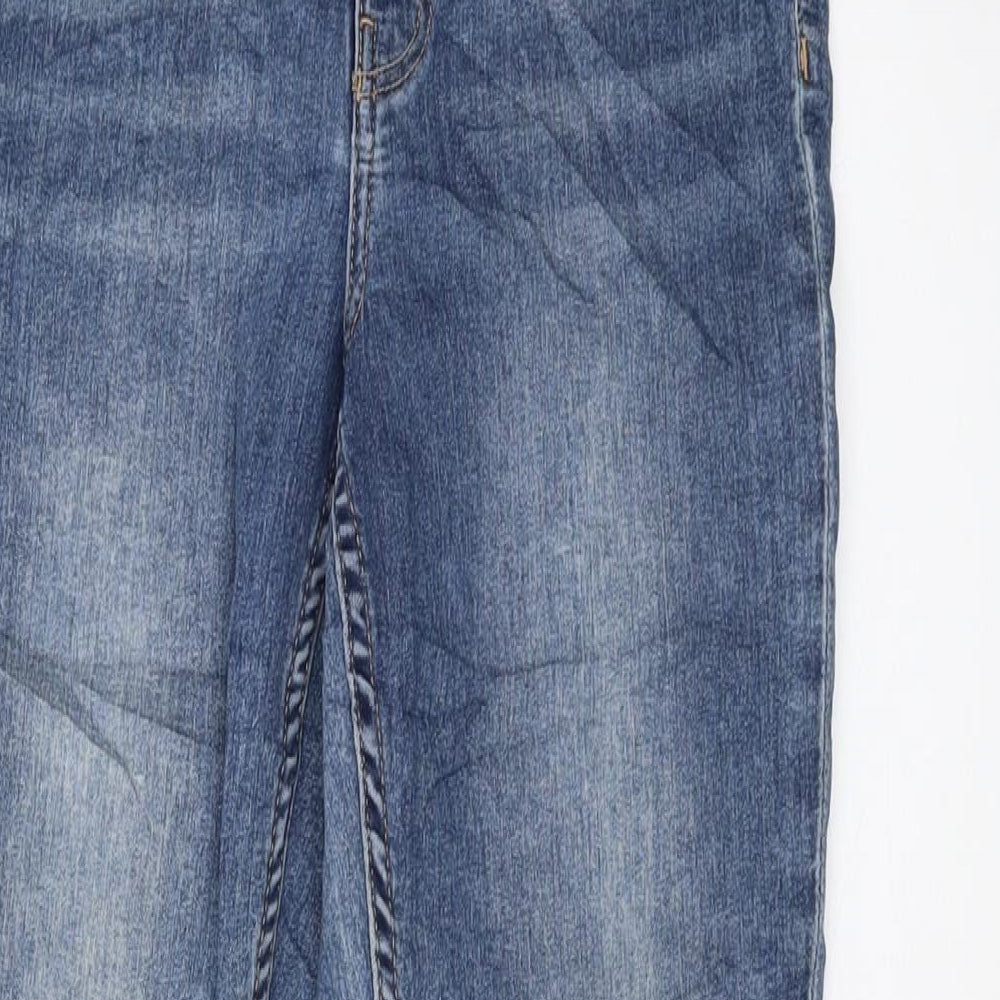H&M Womens Blue Cotton Skinny Jeans Size 12 L29 in Regular Button
