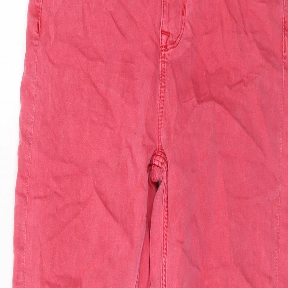 Marks and Spencer Womens Pink Cotton Cropped Jeans Size 8 L22 in Regular Button