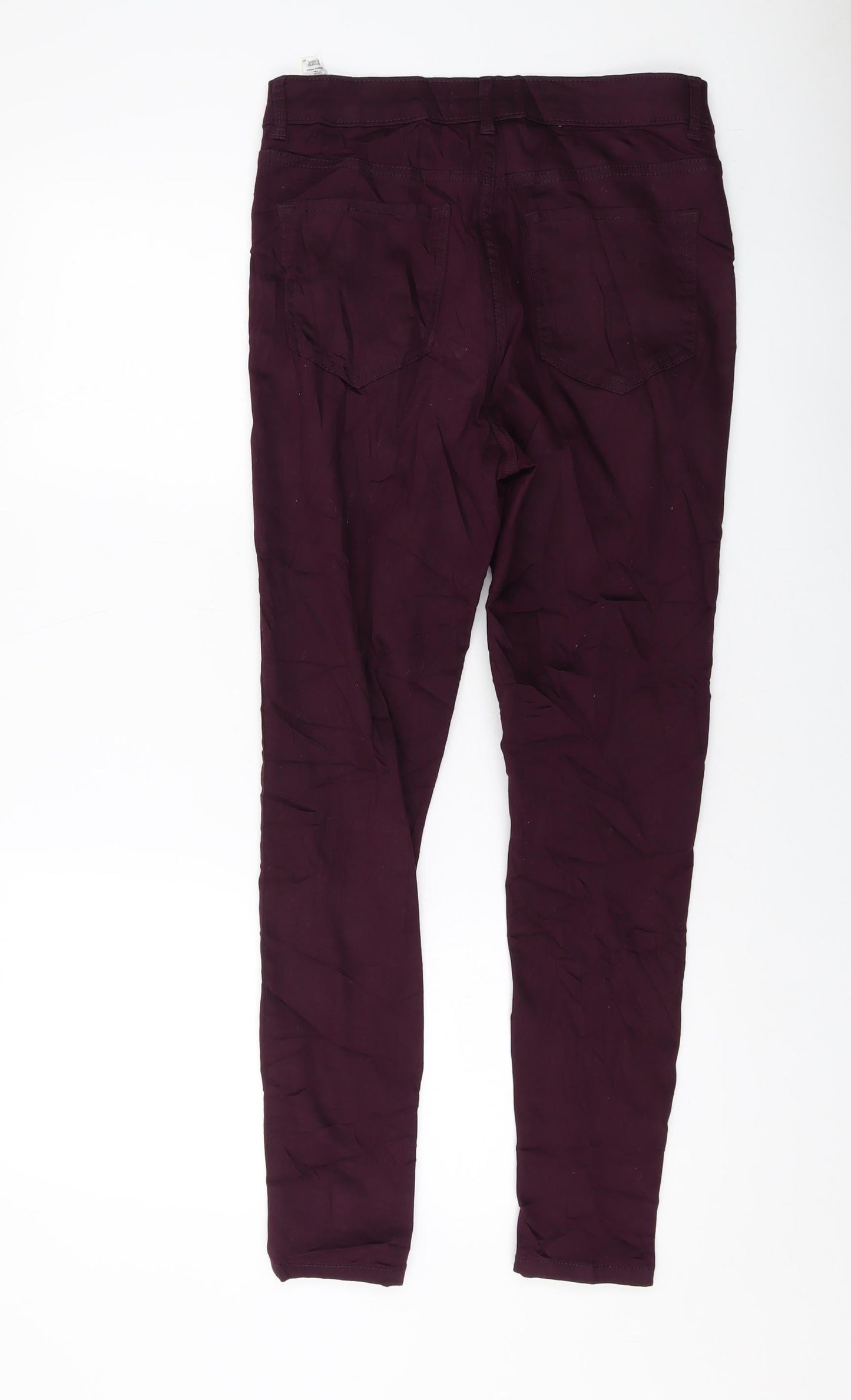 Marks and Spencer Womens Purple Cotton Skinny Jeans Size 12 L28 in Regular Button