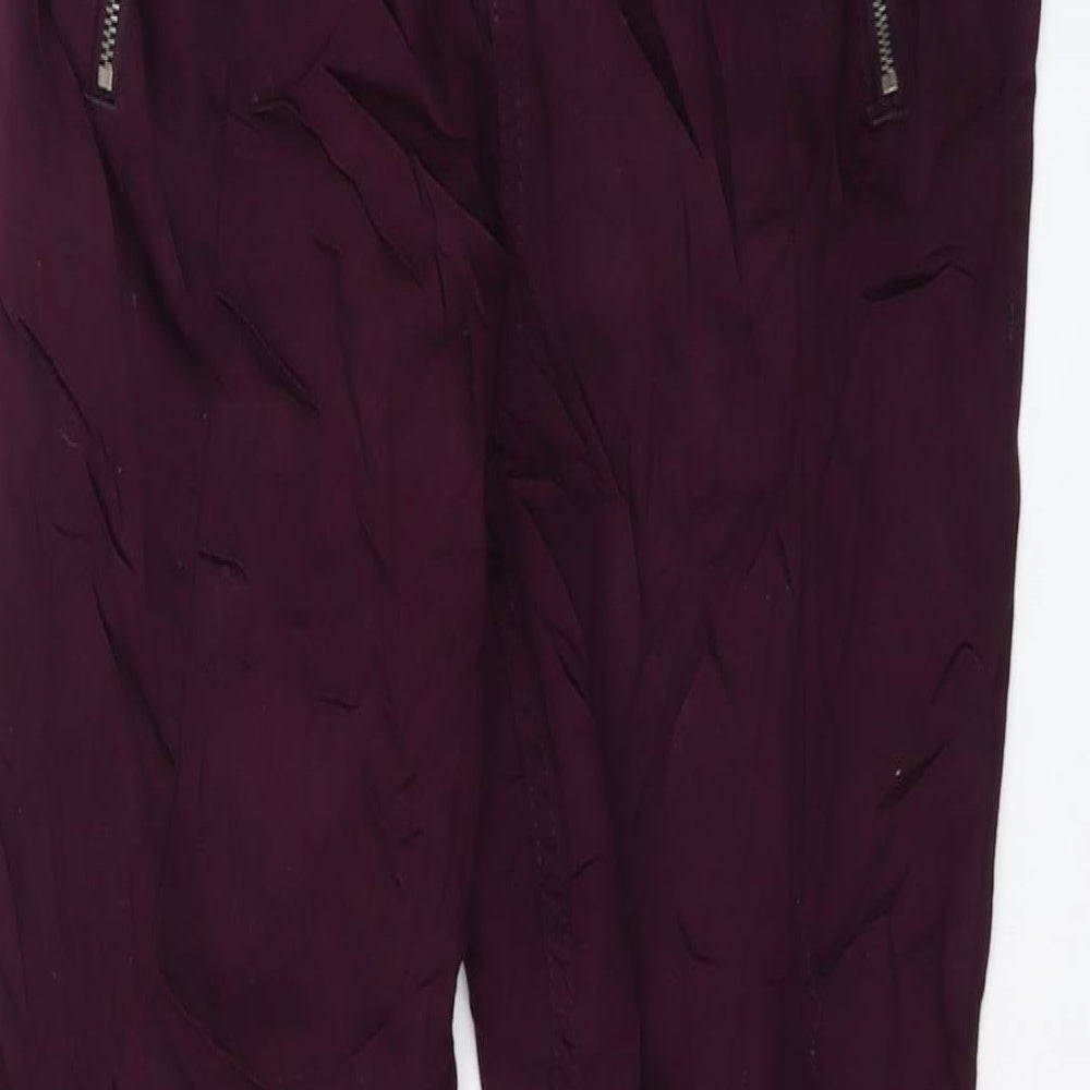 Marks and Spencer Womens Purple Cotton Skinny Jeans Size 12 L28 in Regular Button