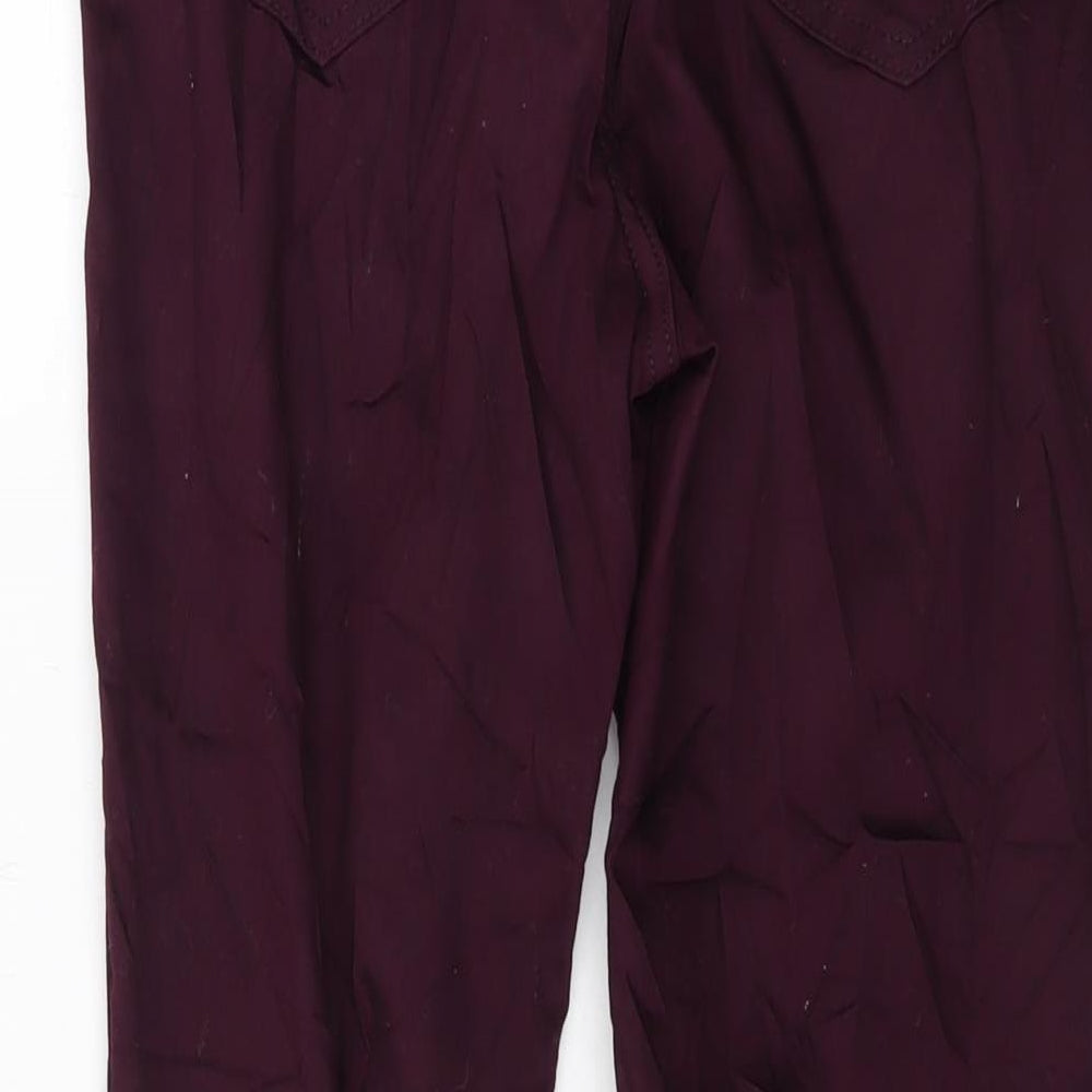 Marks and Spencer Womens Purple Cotton Skinny Jeans Size 12 L28 in Regular Button
