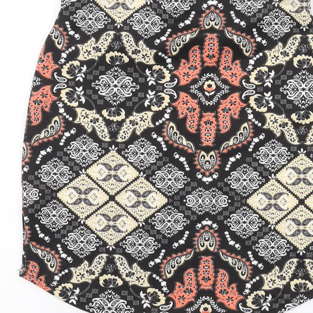 Missguided Womens Multicoloured Geometric Polyester Mini Skirt Size 6