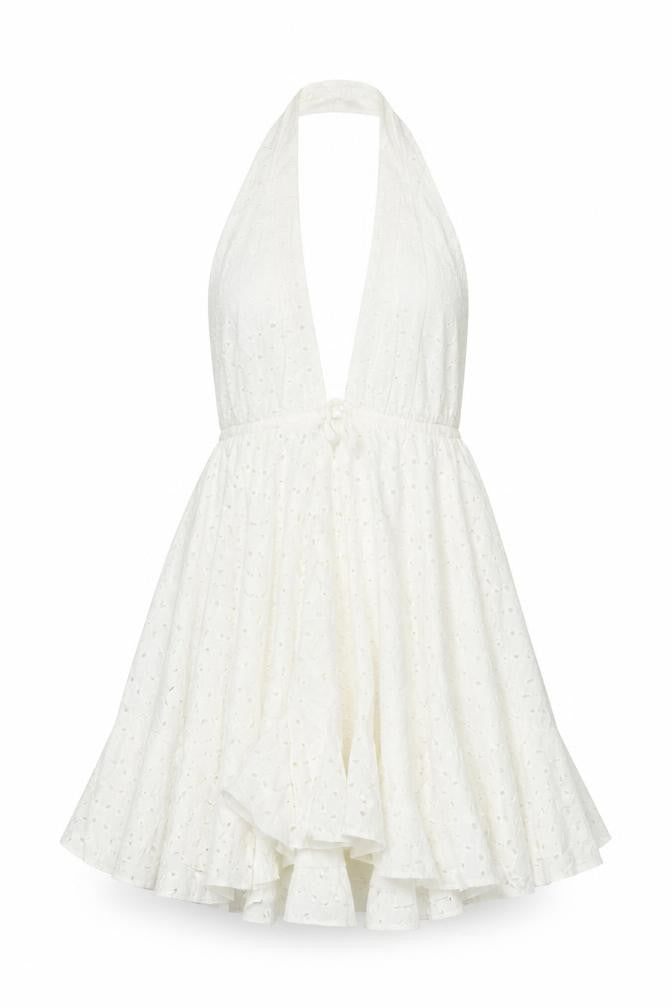 Zara Womens Ivory Cotton A-Line Size L Halter Pullover