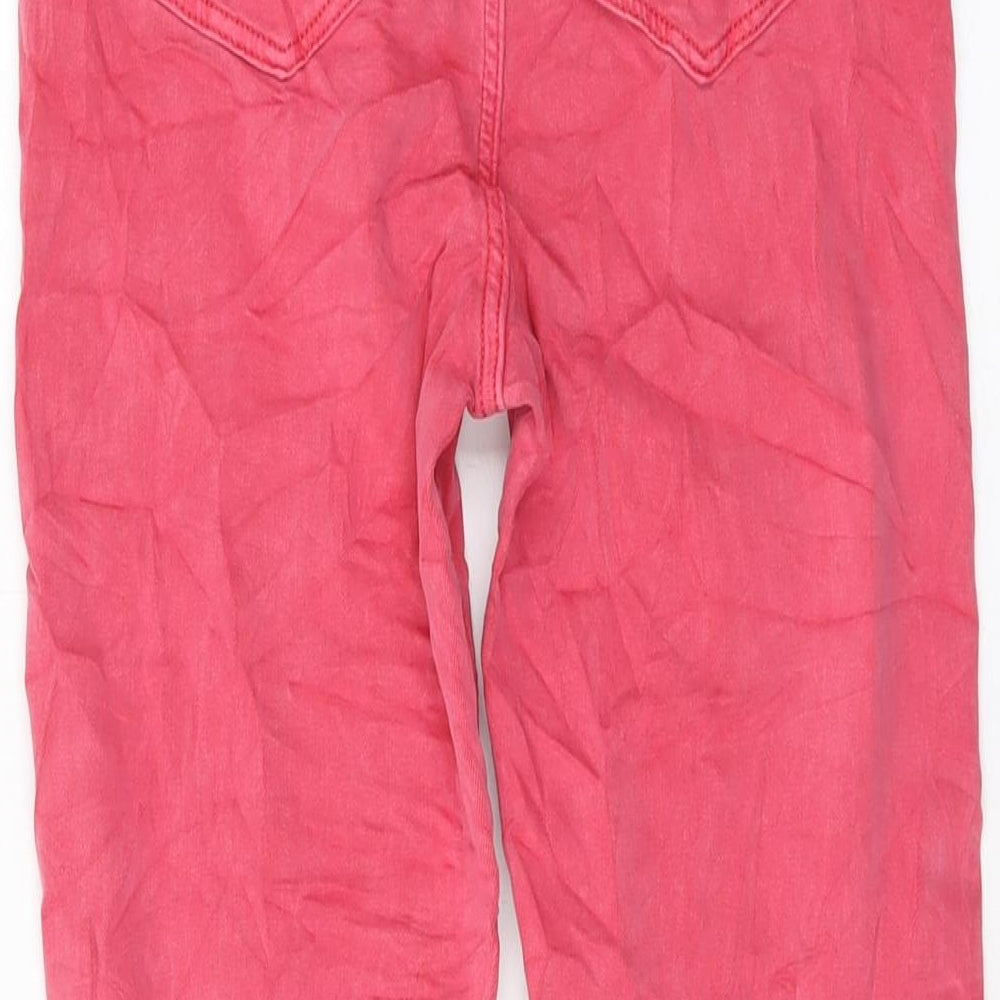 Marks and Spencer Womens Pink Cotton Cropped Jeans Size 8 L22 in Regular Button