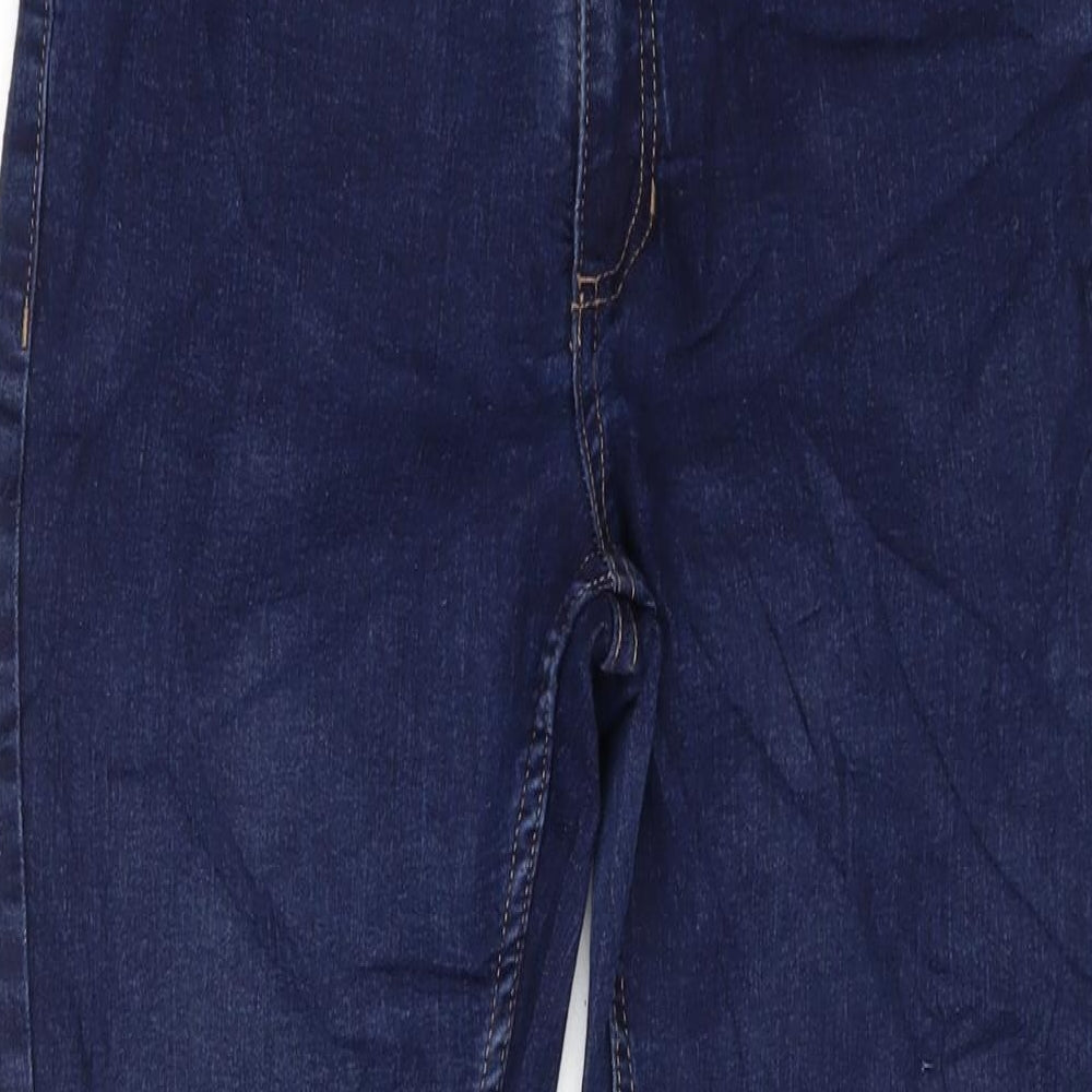 Marks and Spencer Womens Blue Cotton Skinny Jeans Size 12 L25 in Regular Button
