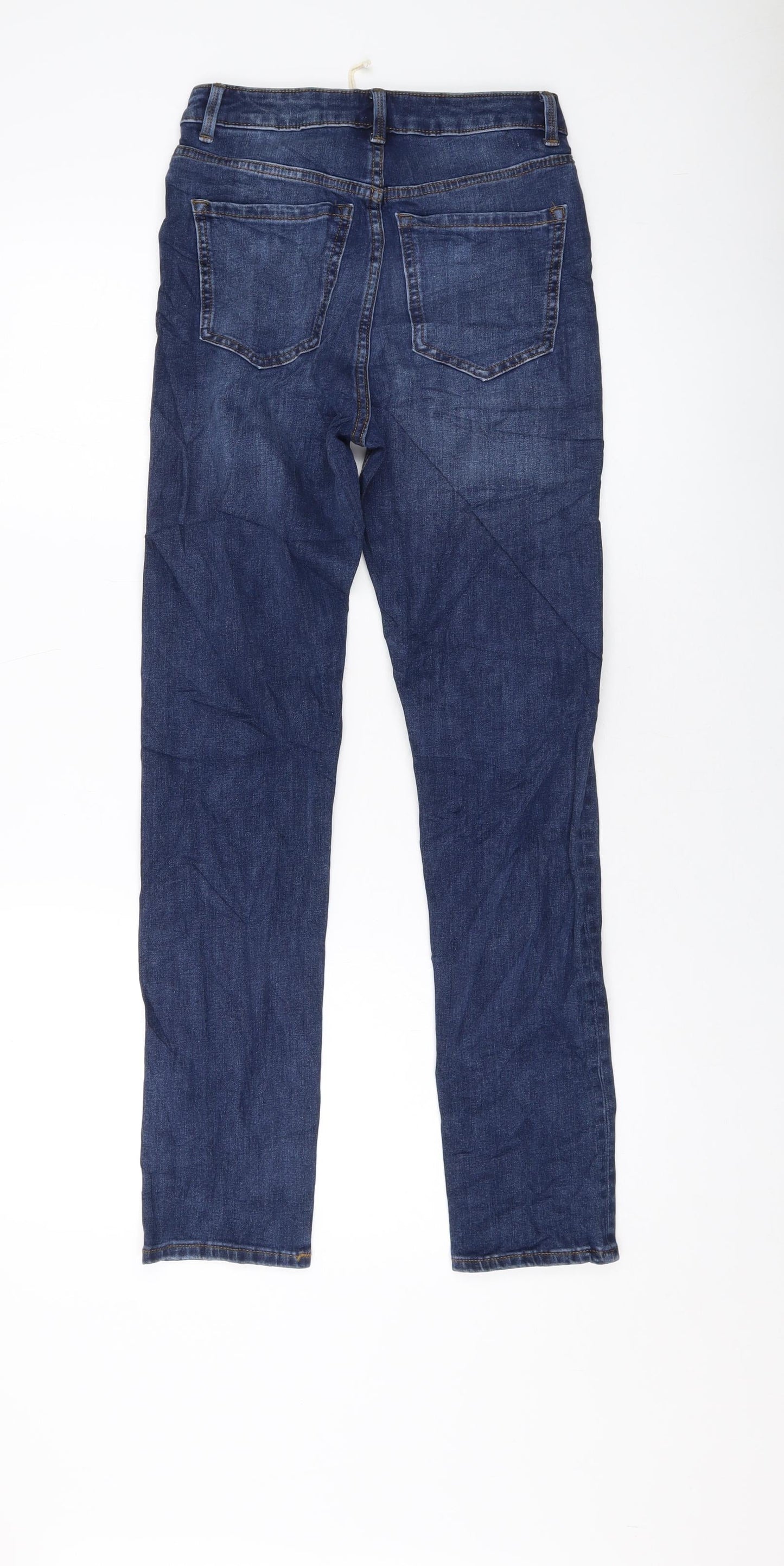 Marks and Spencer Womens Blue Cotton Skinny Jeans Size 6 L28 in Regular Button