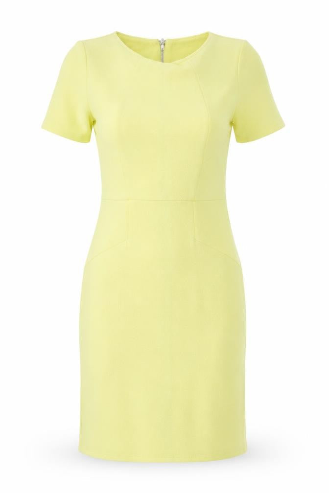 Therapy Womens Yellow Polyester Shift Size 10 Round Neck Zip