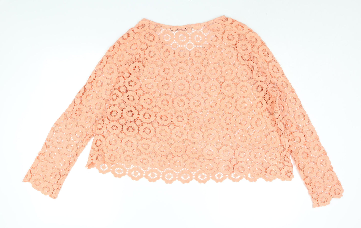 Jolie Moi Womens Pink Cotton Basic Blouse Size M Round Neck - Size M-L