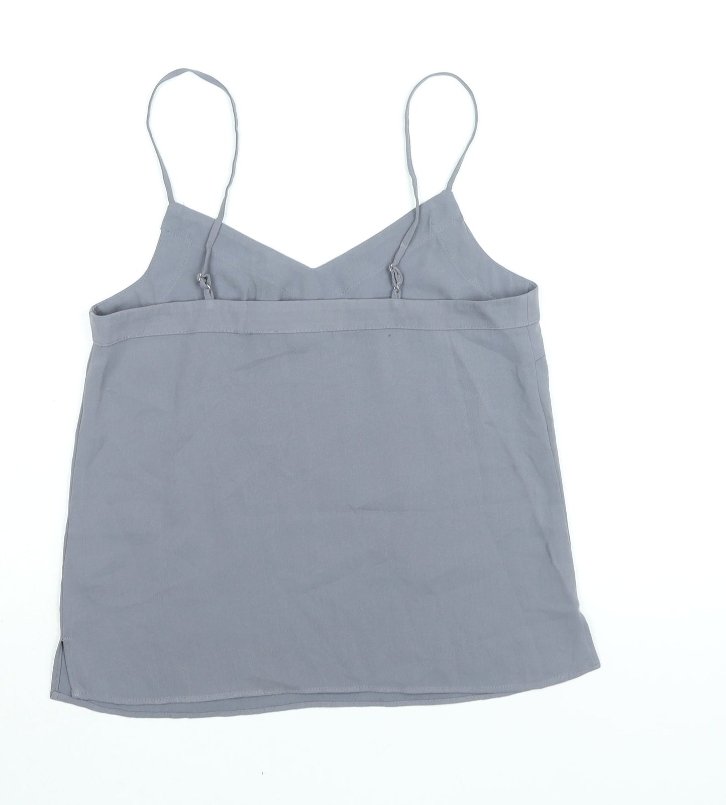 Topshop Womens Grey Polyester Camisole Blouse Size 6 V-Neck