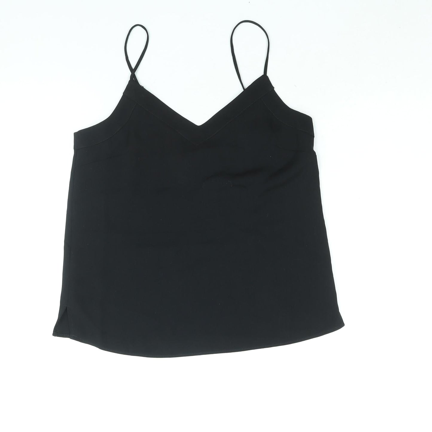 Topshop Womens Black Polyester Camisole Blouse Size 6 V-Neck