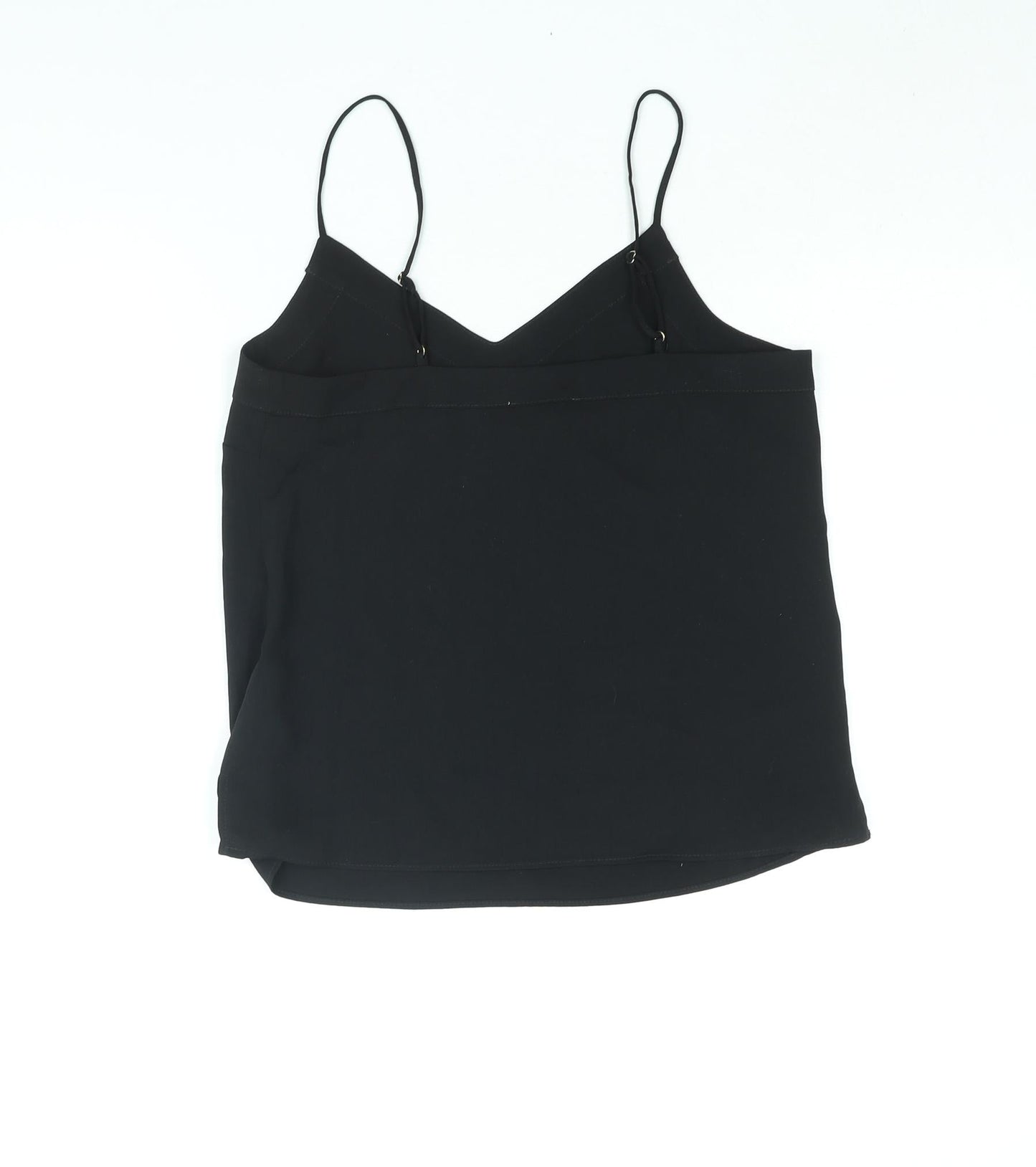 Topshop Womens Black Polyester Camisole Blouse Size 6 V-Neck