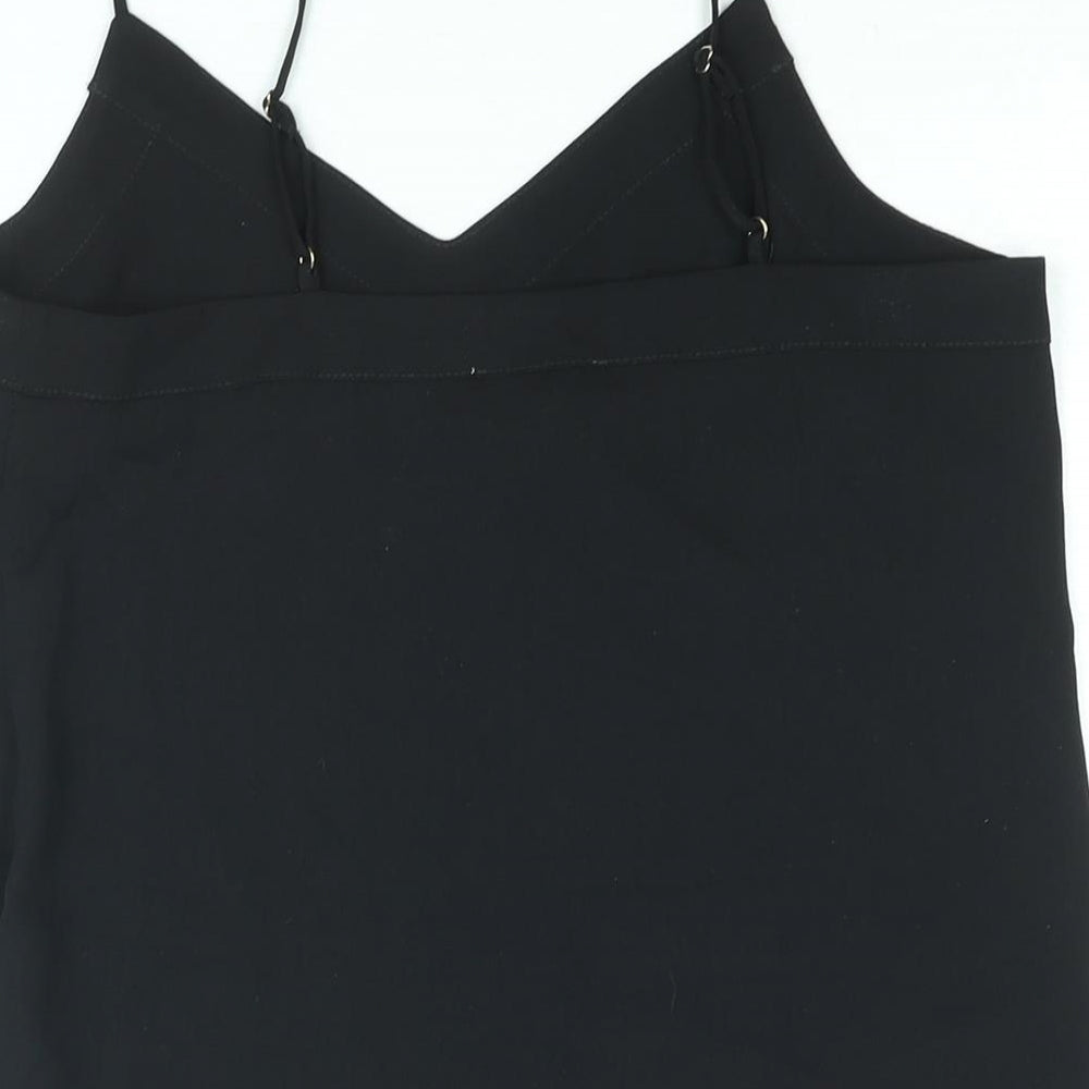 Topshop Womens Black Polyester Camisole Blouse Size 6 V-Neck