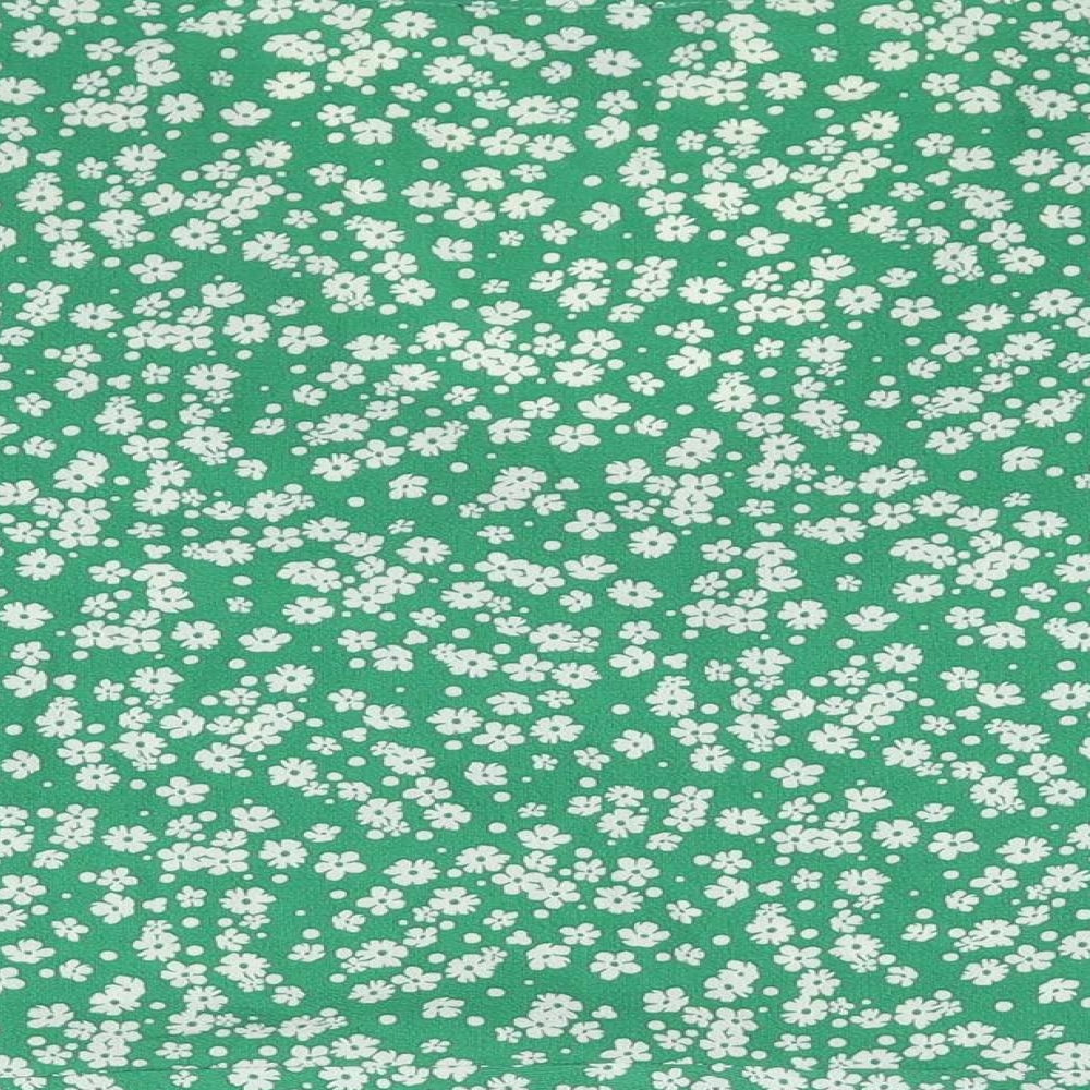 New Look Womens Green Floral Polyester Basic Blouse Size 16 V-Neck - Frill