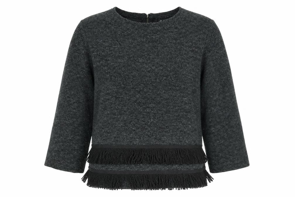 PRETTYLITTLETHING Womens Grey Round Neck Acrylic Pullover Jumper Size 10 - Tassle