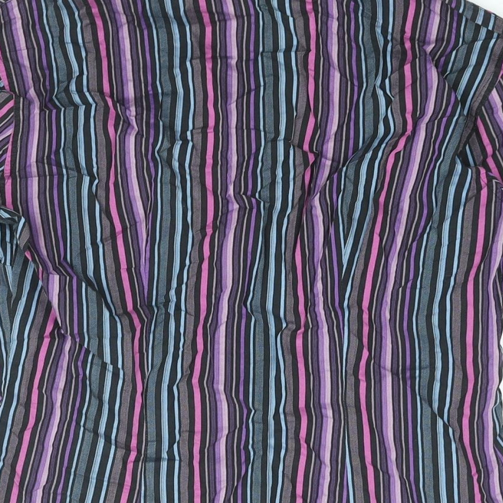 Massimo Womens Multicoloured Striped Cotton Basic Button-Up Size 8 Collared