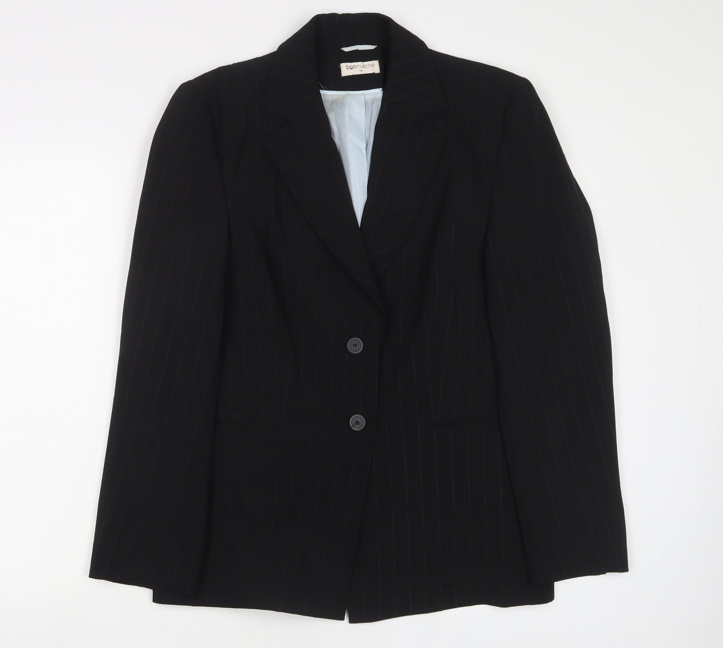 Bonmarché Womens Black Jacket Blazer Size 16 Button