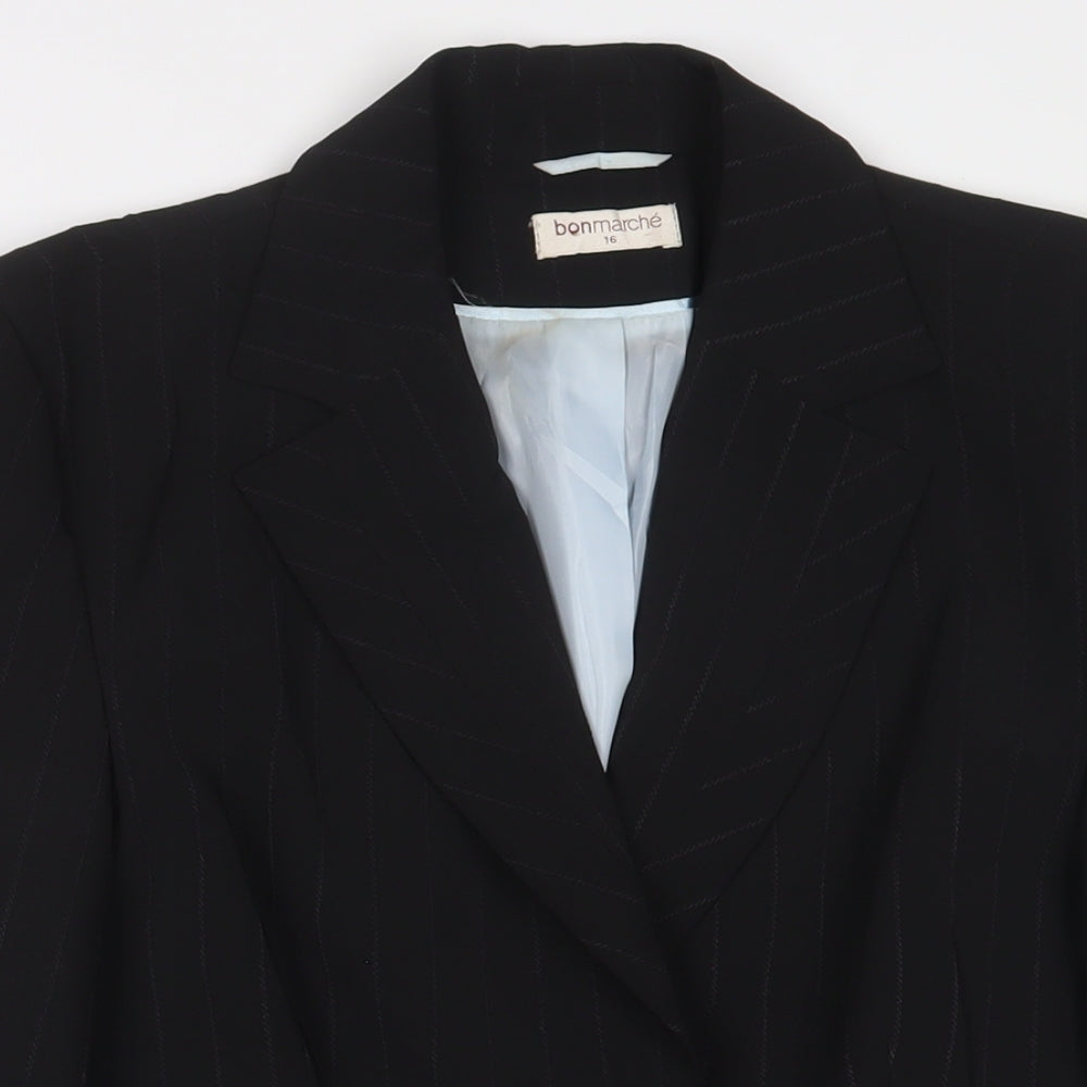 Bonmarché Womens Black Jacket Blazer Size 16 Button