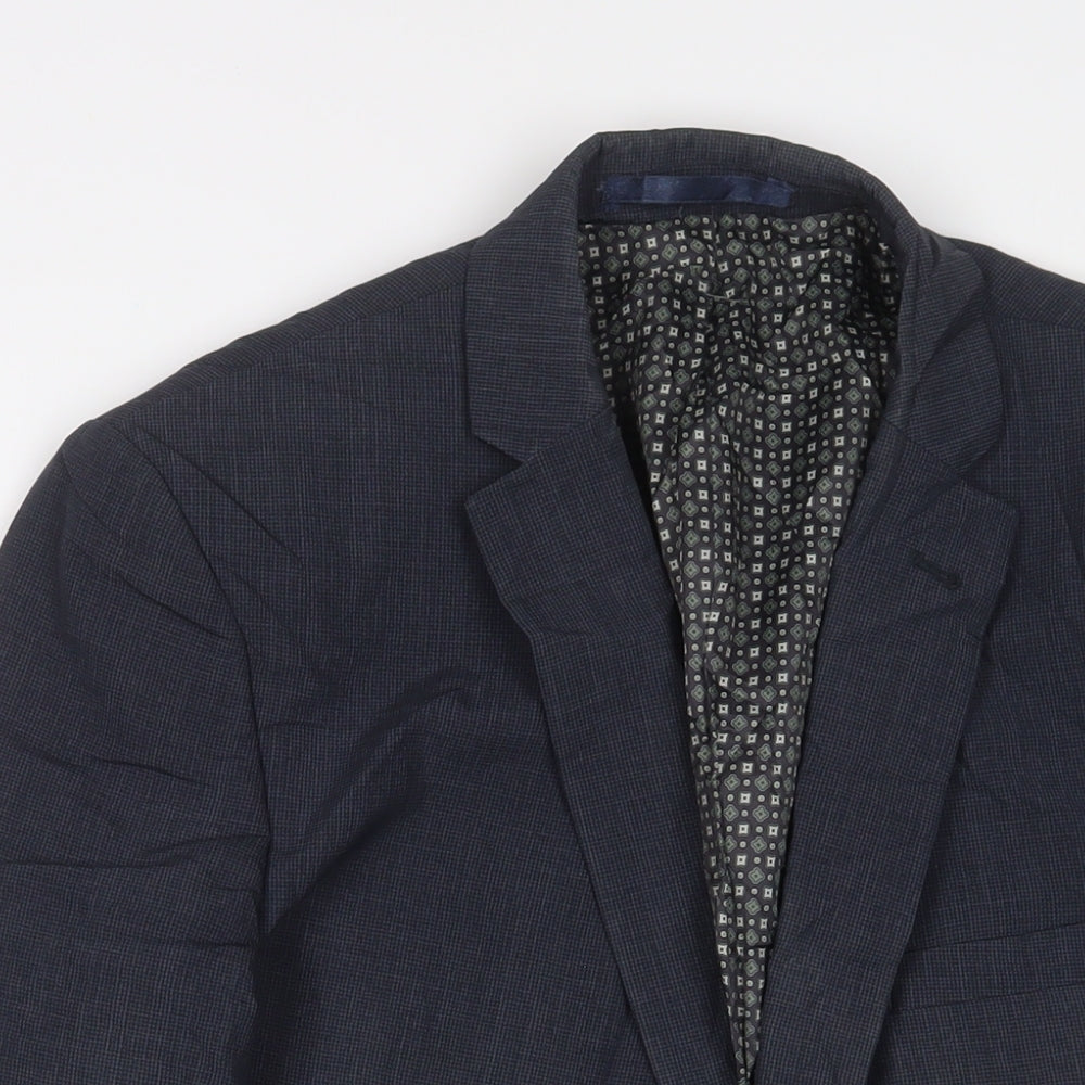 Racing Green Mens Blue Polyester Jacket Suit Jacket Size 44 Regular