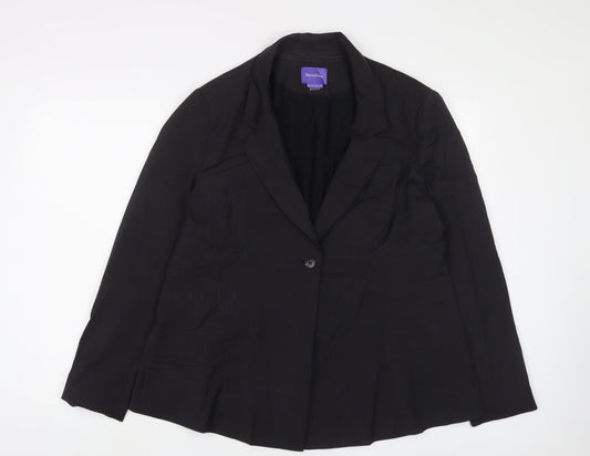 Seraphine Womens Black Jacket Blazer Size 16 Button