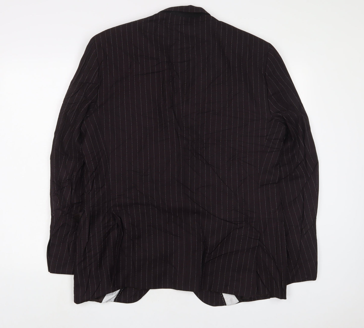 EDGERS Mens Brown Striped Polyester Jacket Suit Jacket Size 38 Regular