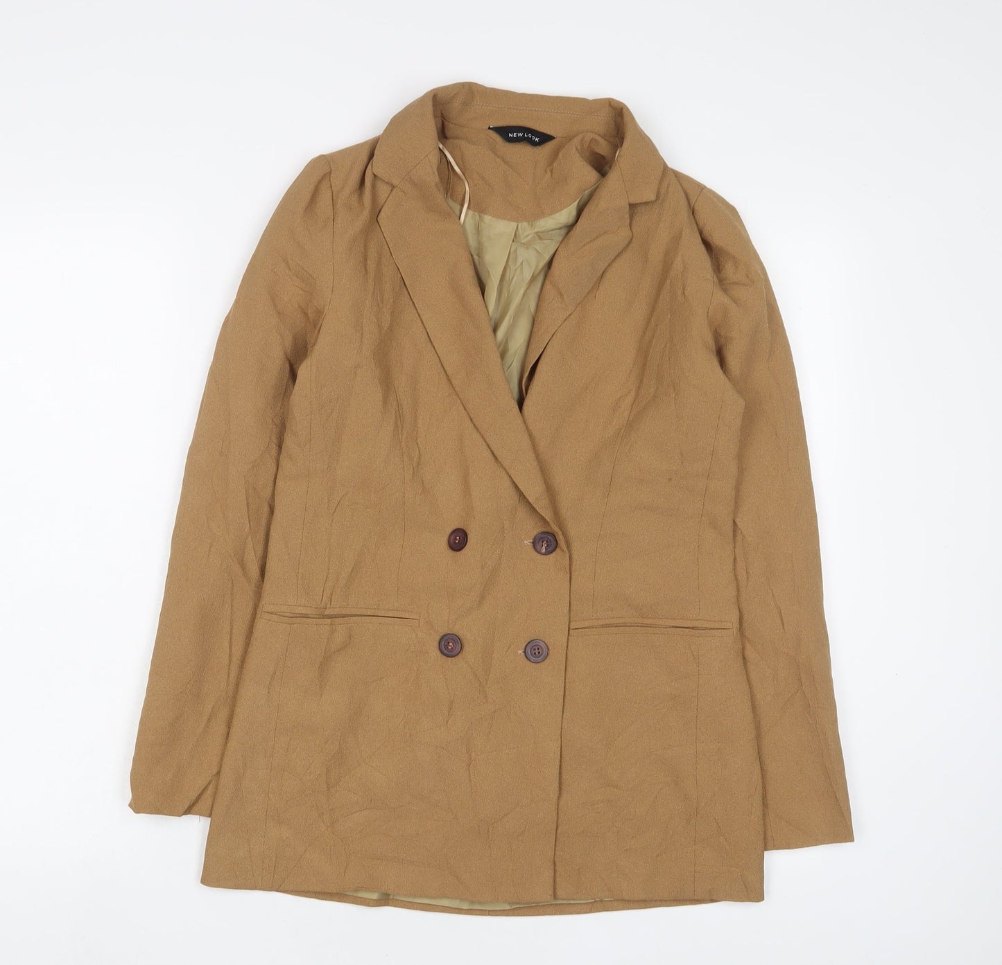 New Look Womens Brown Jacket Blazer Size 8 Button